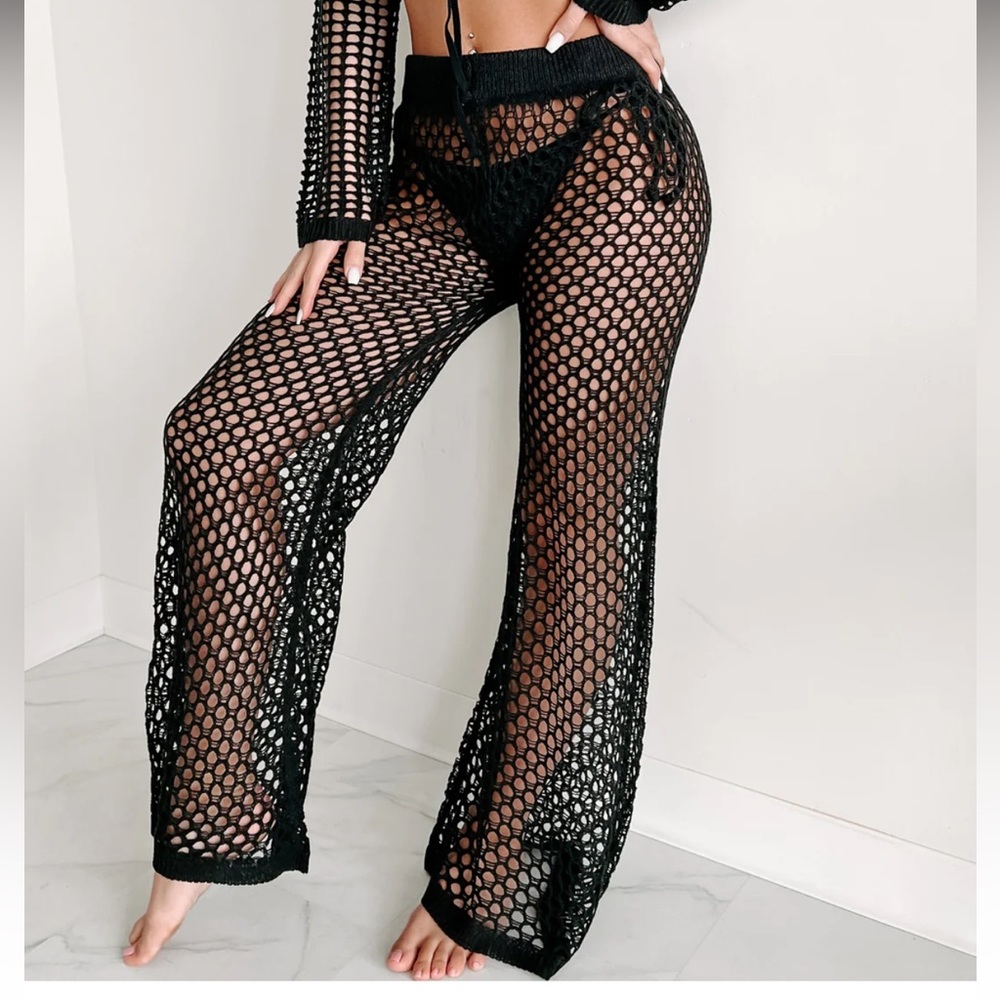 Sitting poolside crochet pants